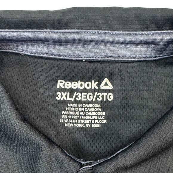 Reebok Men's 2XL Black Performance Polo Shirt Short Sleeve Moisture Wicking Golf - Picture 6 of 7